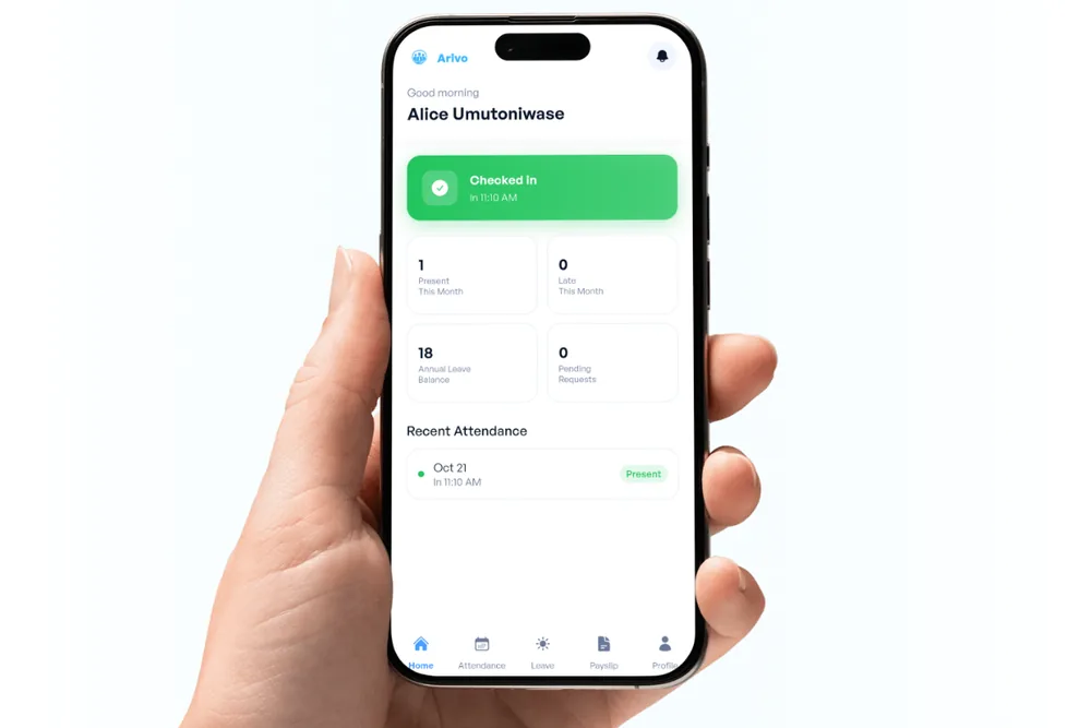 Arivo mobile app screen