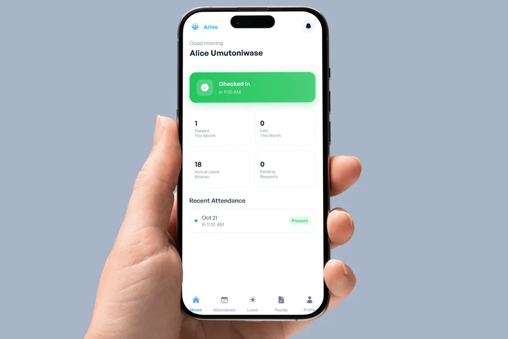 Arivo mobile app screen