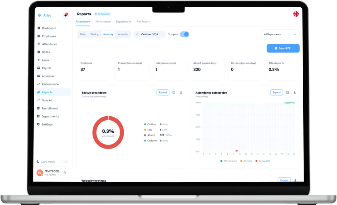 Arivo desktop app on a laptop