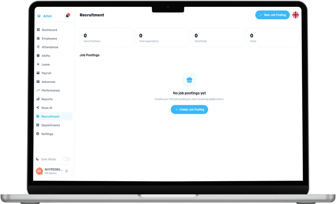 Arivo desktop app on a laptop