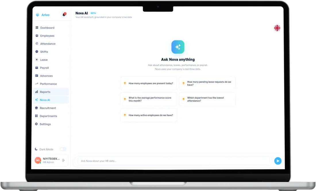 Arivo desktop app on a laptop